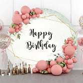 Lofaris Green Leaves Glitter Backdrop For Happy Birthday Party